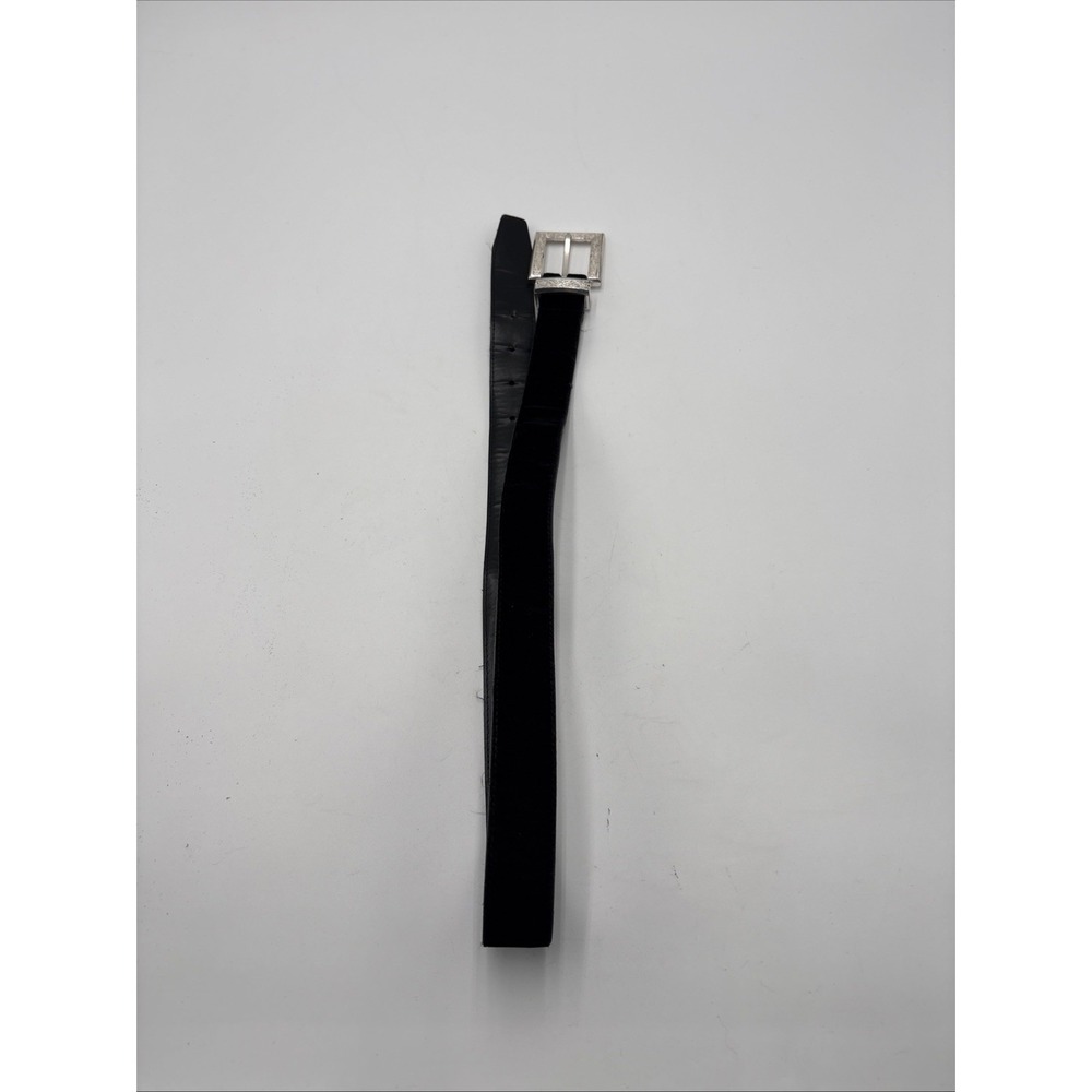Vintage The Ritz Accessory Collection Belt 1998 Black Size M 35 Inch Silver Tone